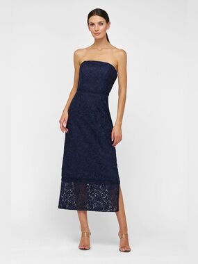 Kay Unger Navy GIA TEA LENGTH DRESS 6